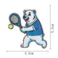 Cute polar bear tennis embroidery patch detail, perfect for clothing decoration and DIY crafts. - Tennis Polar Bear (9277-5)
