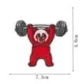 Detailed view of the cute weightlifting red panda embroidered patch, exquisite craftsmanship. - Red Panda Weightlifting