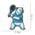 Cute tennis polar bear embroidered patch iron on badge appliques for clothing DIY decoration - Tennis Polar Bear (9277-6)
