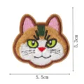 Cute cartoon cat embroidered patch iron on clothing repair badge colourful cat head appliques - Style 4