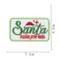Christmas embroidered patch rectangle Santa holiday slogan iron-on badge for hoodie decor detail - DW9813-10