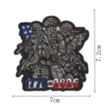 US 250th anniversary embroidered patch with soldiers and flag design, 7x7.2cm badge. - DW9812-36