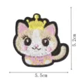 Mignon dessin animé couronne chat broderie patch thermocollant pour vêtements sac DIY - Écussons Brodés Chat Cartoon(DW9288-5)
