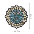 Round embroidered nautical anchor and flower patch for clothing, hats, and DIY repair decoration. - Nautical Compass (DW9282-3)