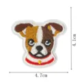 Cute dog head embroidered patch, Corgi and bulldog design for backpack and jeans repair. - Style 6 (DW9285-6)