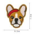 Cute dog embroidery patch French bulldog badge clothing repair DIY accessory size 7.2x6.2cm - Style 5 (DW9285-5)