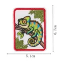 Parche bordado de camaleón de dibujos animados termoadhesivo para ropa y decoración - Camaleón con Marco Rojo (HY9269-2)