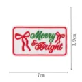 Christmas embroidered patch Merry Bright slogan iron on badge for clothing decor DIY accessories - DW9813-12