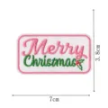 Christmas embroidery patch rectangular iron on badge for kids clothing and holiday DIY decor. - DW9813-13