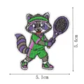 Cute cartoon raccoon tennis player embroidery patch iron on cloth badge cute sports animal badge - Tennis Raccoon (9277-9)