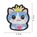 Joli patch brodé chat couronne thermocollant décoration pour vêtements sacs à dos - Écussons Brodés Chat Cartoon(DW9288-8)