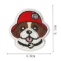 Cute dog embroidery patch with red hat, clothing accessory and denim repair badge - Style 3 (DW9285-3)