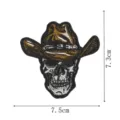 Patch brodé tête de mort cowboy écusson thermocollant pour vêtements vestes accessoires - Style 8 (Colle Thermocollante)