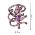 Cute rabbit rhythmic gymnastics embroidered patch cute cartoon animal clothing badge 5.4x4.2cm - Rabbit Rhythmic Gymnastics