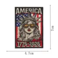 US 250th Anniversary Statue of Liberty Embroidery Patch Flag Badge DIY Apparel Accessory - DW9812-40
