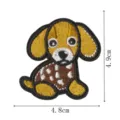 Detalle del parche bordado de perrito de dibujos animados lindo con costuras limpias y medidas. - Estilo 7