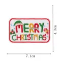 Christmas embroidered patch with Merry Christmas letter design, perfect for holiday clothing decor. - DW9813-17
