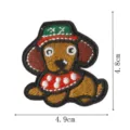 Primer plano detallado de un bonito parche bordado de perrito de dibujos animados. - Estilo 8
