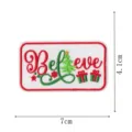Christmas embroidered patch Believe decorative badge iron on holiday sewing appliques 7x4cm - DW9813-18