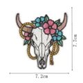 Western style bull skull flower embroidery patch for jackets jeans clothing DIY - Skull Floral (DW9282-9)
