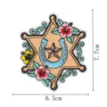 Western style cowboy embroidered patch, sheriff star horseshoe badge for clothes repair. - Sheriff Star Horseshoe (DW9282-11)