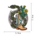 Western cowboy embroidered patch with snake and boots design for clothing repair and decor. - Snake and Cactus (DW9282-12)