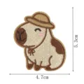 Cute capybara embroidered patch iron on badge for clothing jacket backpack DIY decoration. - Style 1 (DW9237-1)