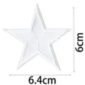 White star embroidered patch detail view, showing fine stitch texture and precise dimensions. - 6cm