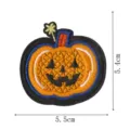 Halloween pumpkin embroidery patch detail, close-up view of festive spooky craft badge ornament. - DW9176-4
