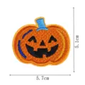 Halloween pumpkin embroidered patch, detailed smiling face design, perfect for clothing decor. - DW9176-5