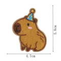 Süßer Wasserschwein Bestickter Aufnäher mit Partyhut, DIY Kleidung Dekoration 5.8x4.7cm - Stil 4 (DW9237-4)