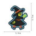 Close up detail of the embroidered witch patch with clear stitching and exact measurements. - DW9176-7