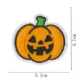 Vista dettagliata dellatoppetta ricamata di zucca di Halloween con cuciture nere e arancioni. - Stile Zucca 3 (DW9174-3)