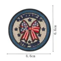 American flag bow embroidered patch 1776-2026 commemorative badge DIY clothing decor - 9812-16 Round Style