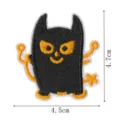 Toppa ricamata fantasma nero di Halloween, simpatico badge termoadesivo, 4.5x4.7cm. - Stile Zucca 6 (DW9174-6)