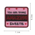 Embroidered patch with humorous slogan and cute hearts, perfect for clothes and hats decoration. - Pink Heart Style (DW9118-8)