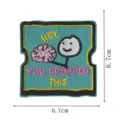 Funny brain stick figure embroidered patch badge iron on clothes backpack DIY accessories - Brain Holding Style (DW9118-9)