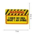 Funny warning embroidered patch, yellow black humorous decorative apparel badge. - Yellow Black Warning Style (DW9118-10)