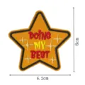 Embroidered star patch with doing my best text, ideal for DIY clothing, jackets, and bags. - Star Motivational Style (DW9118-11)