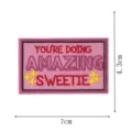 Embroidered patch with encouraging quote letters and cute stars, perfect for jacket decor. - Pink Border Slogan Style (DW9118-16)