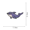 Niedlicher lila Delfin bestickter Aufnäher Kleidung Zubehör DIY Bügelbild Applikation - Cartoon Delfin Stil (DW9154-3)