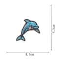 Niedlicher Delfin Stickaufnäher, KREATIVes Meereskreatur Bügelbild für Kleidung Reparieren. - Cartoon Delfin Stil (DW9154-7)