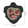 Patch brodé crâne fraise moto punk écusson thermocollant vêtement accessoire de décoration. - Crâne d'Orbite de Fraise (DW9168-2)