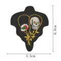 Patch brodé tête de mort moto punk écusson thermocollant pour vestes vêtements accessoires - Crâne et Fleurs (9DW168-3)