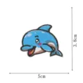 Cute cartoon dolphin embroidered patch iron-on applique for clothing repair clothing badge DIY - Cartoon Dolphin Style (DW9154-14)