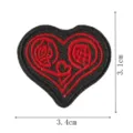 Broderie patch cœur noir rouge gothique punk moto motard vêtement badge accessoire - Cœur Rétro Gothique (DW9168-10)