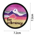 Écusson brodé rond motif montagne autocollant en tissu insigne applique accessoire - DW9087-9
