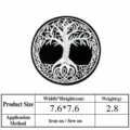 Parche bordado redondo Árbol de la Vida termoadesivo o para coser decoración ropa 7.6cm - DW8245