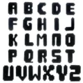 Black pixel alphabet embroidered patches set, ideal for DIY clothing repair and jacket decoration. - Alphabet Set (26 Pcs)