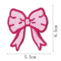 Pink bow embroidery patch for clothing bags hat decoration, cute DIY accessory, 5.5x6.5cm. - Style 2